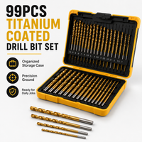99-Piece Titanium Drill Bit Set