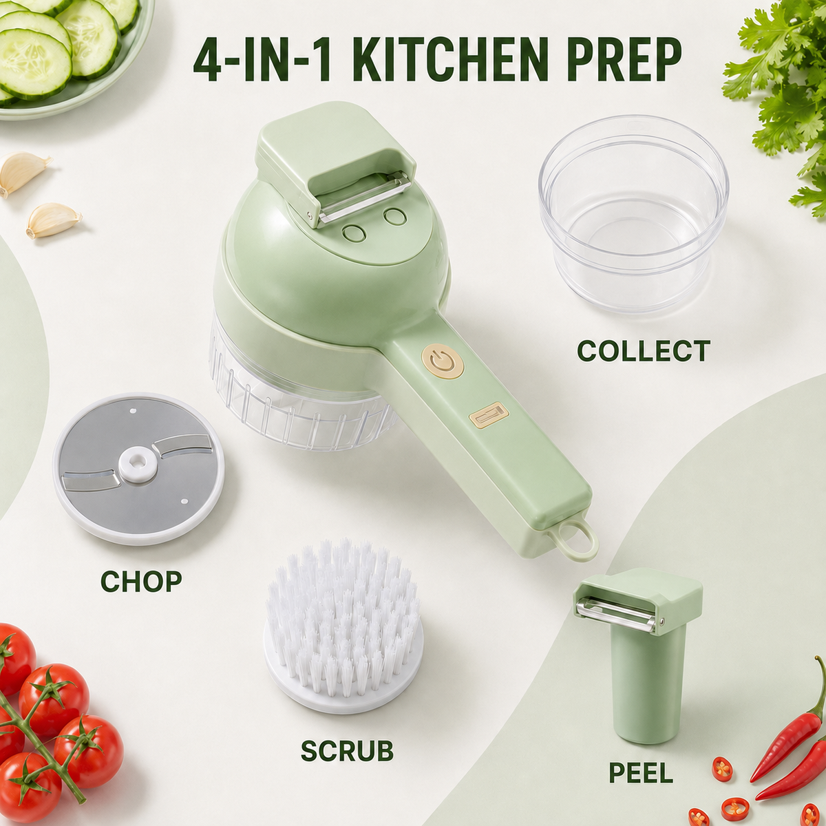 ✨4 in 1 Electric Vegetable Chopper Set, Electric Food Processor