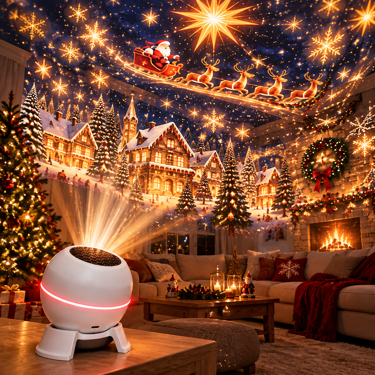 🎄 Magical Christmas Projection Night Light