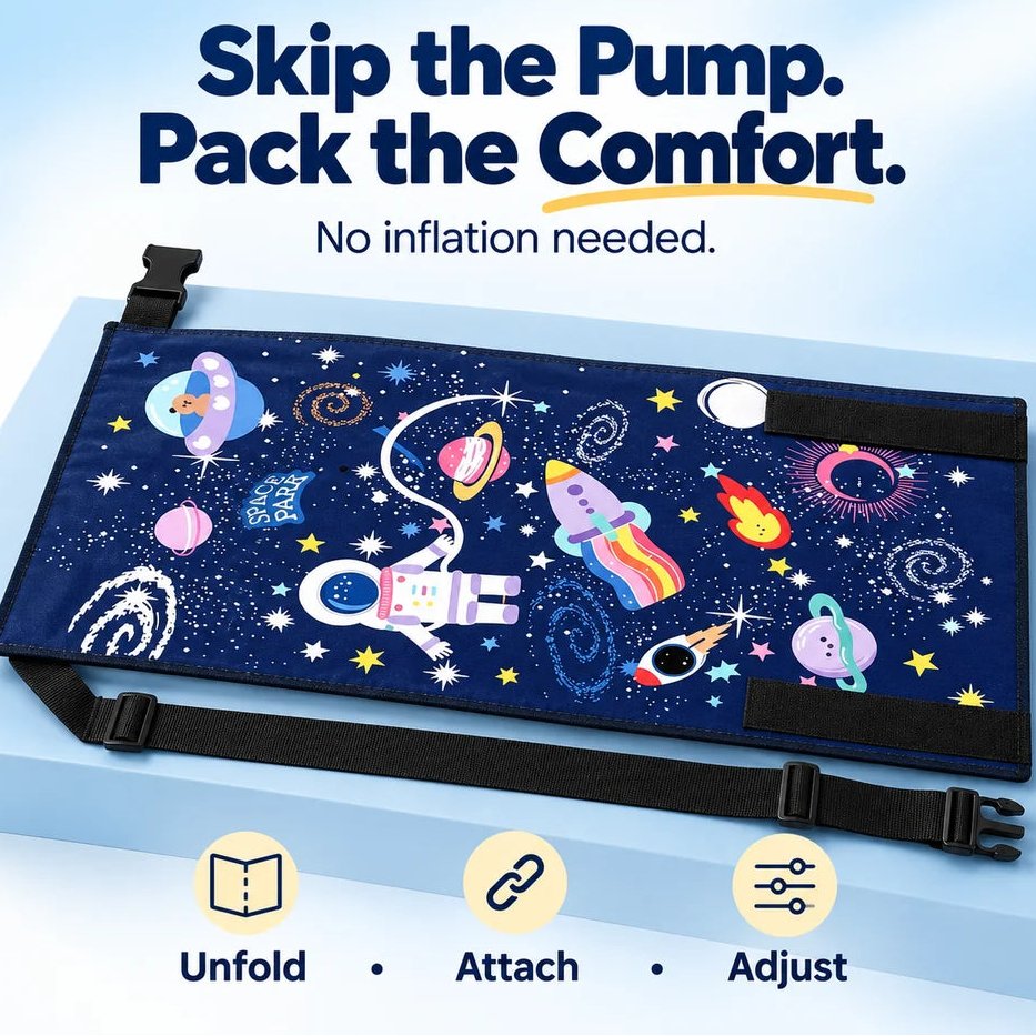 ✈️ Kids’ Airplane Seat Extender – Foldable Travel Leg Rest, No Inflation Needed 🚀