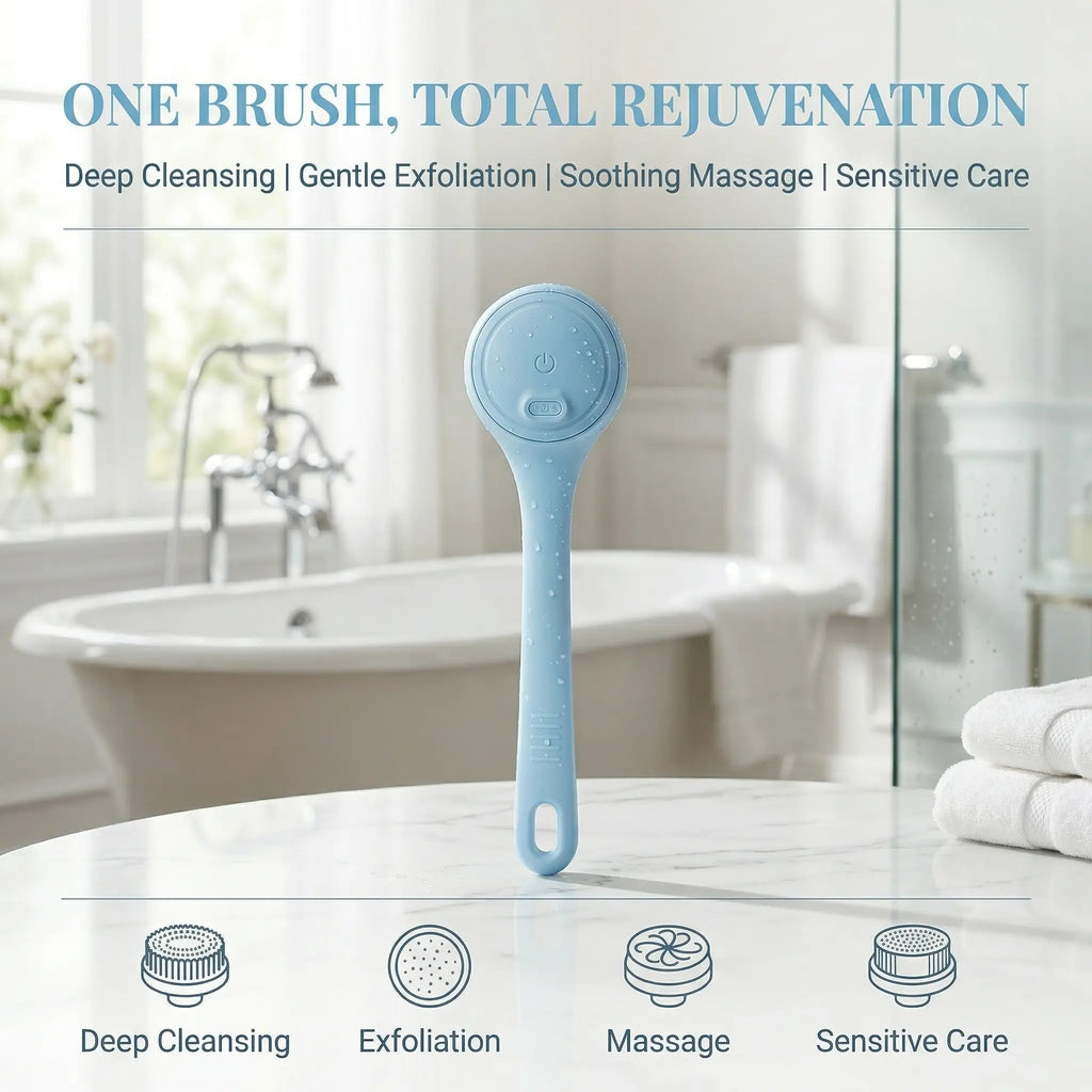 Electric Body Brush Back Scrubber - Dual Handle