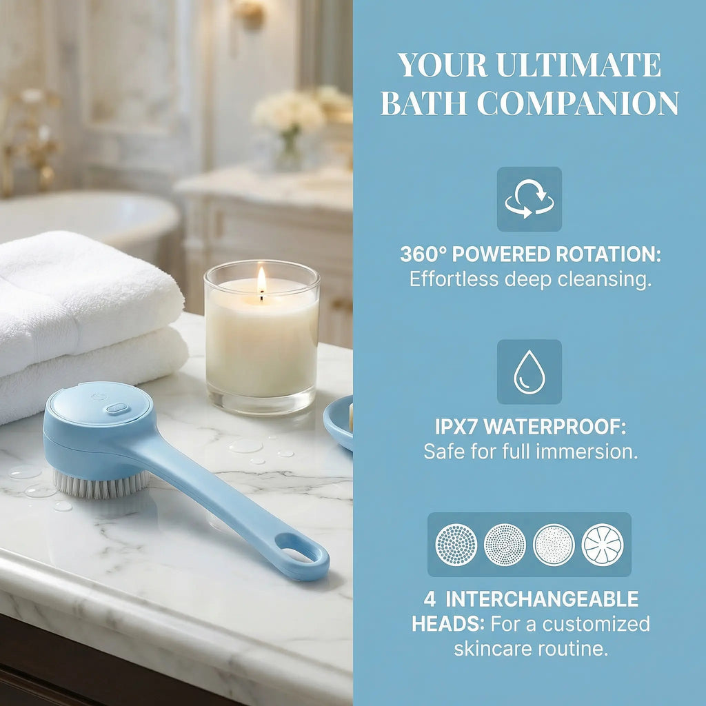 Electric Body Brush Back Scrubber - Dual Handle