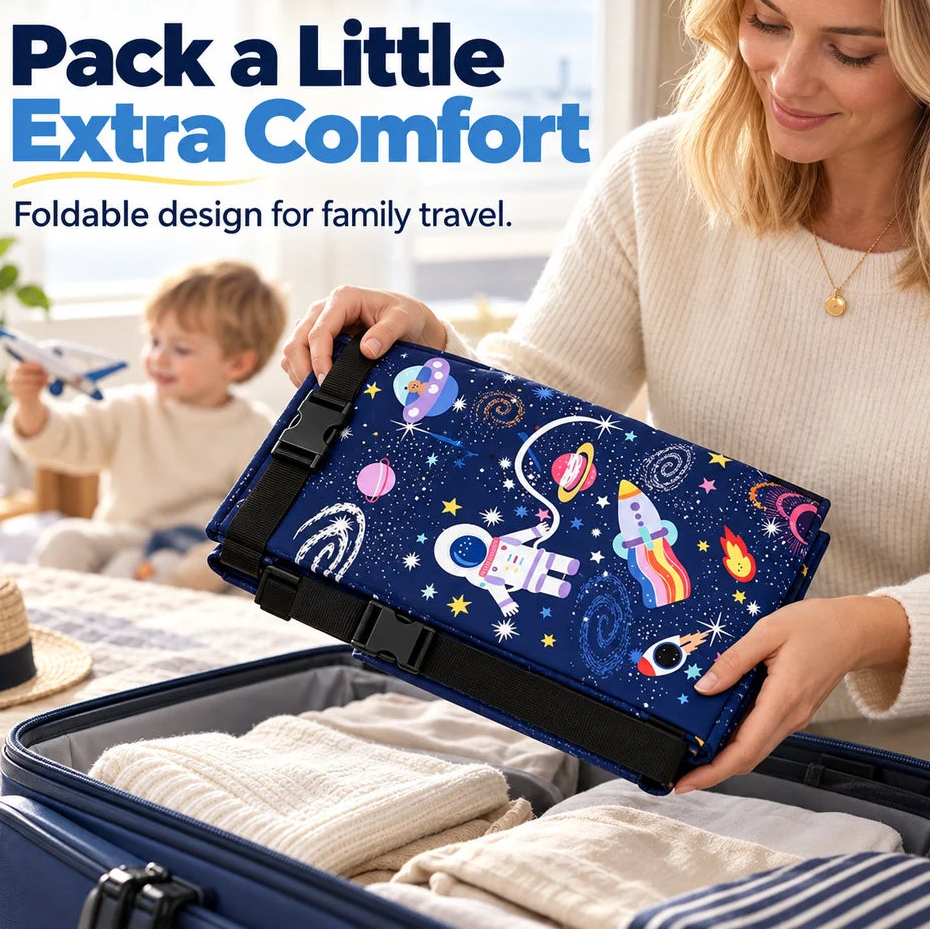 ✈️ Kids’ Airplane Seat Extender – Foldable Travel Leg Rest, No Inflation Needed 🚀