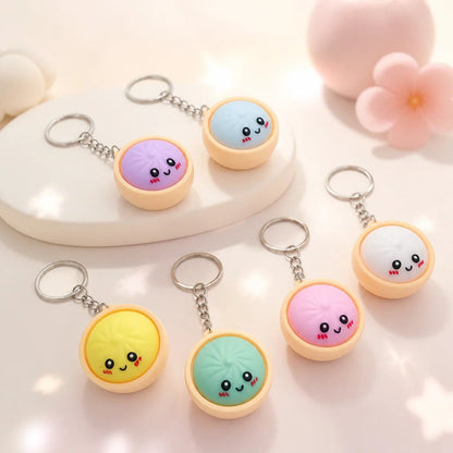 🔥 Cute Dumpling Pressable Fidget Keychain - touch sensing light