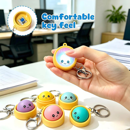 🔥 Cute Dumpling Pressable Fidget Keychain - touch sensing light