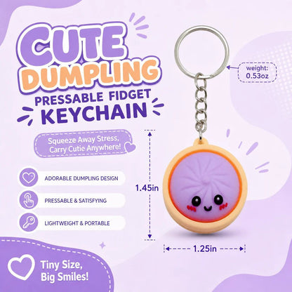 🔥 Cute Dumpling Pressable Fidget Keychain - touch sensing light