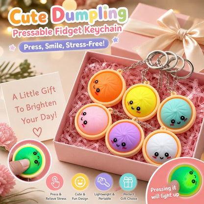 🔥 Cute Dumpling Pressable Fidget Keychain - touch sensing light