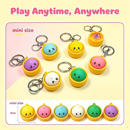 🔥 Cute Dumpling Pressable Fidget Keychain - touch sensing light