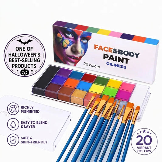 🎃Halloween Early Sale🎨 20-Color Face & Body Oil Paint Palette