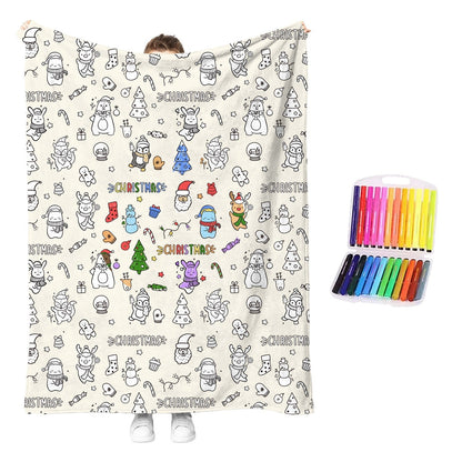 DIY Coloring Blanket with 12 Markers