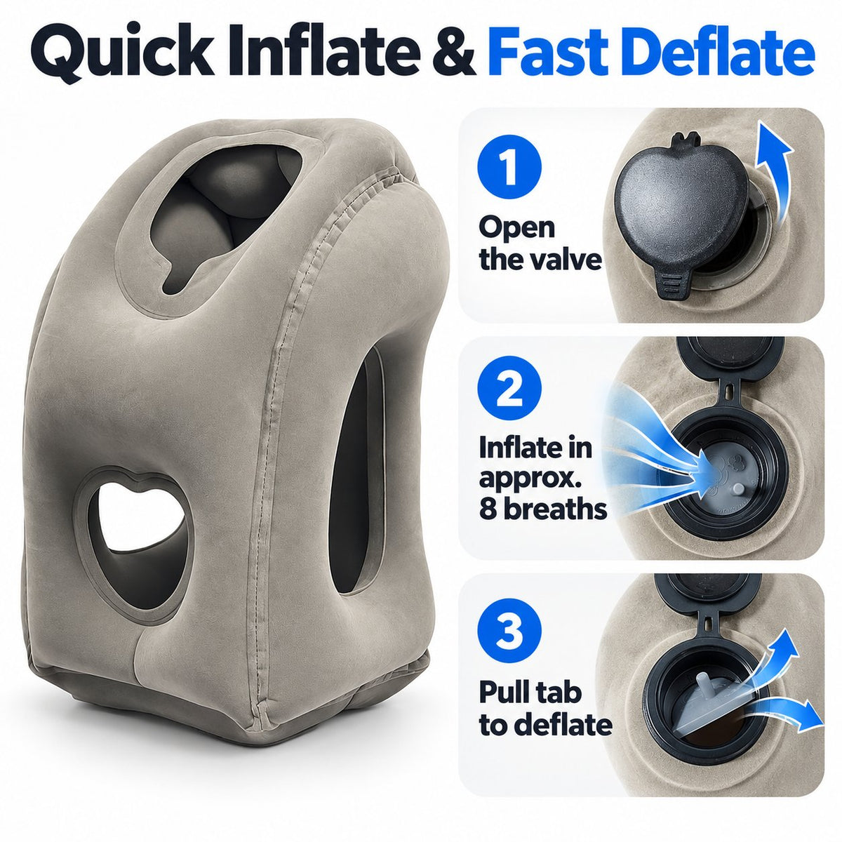 ✈️😴 Inflatable Travel Pillow — Sleep Comfortably Anywhere!
