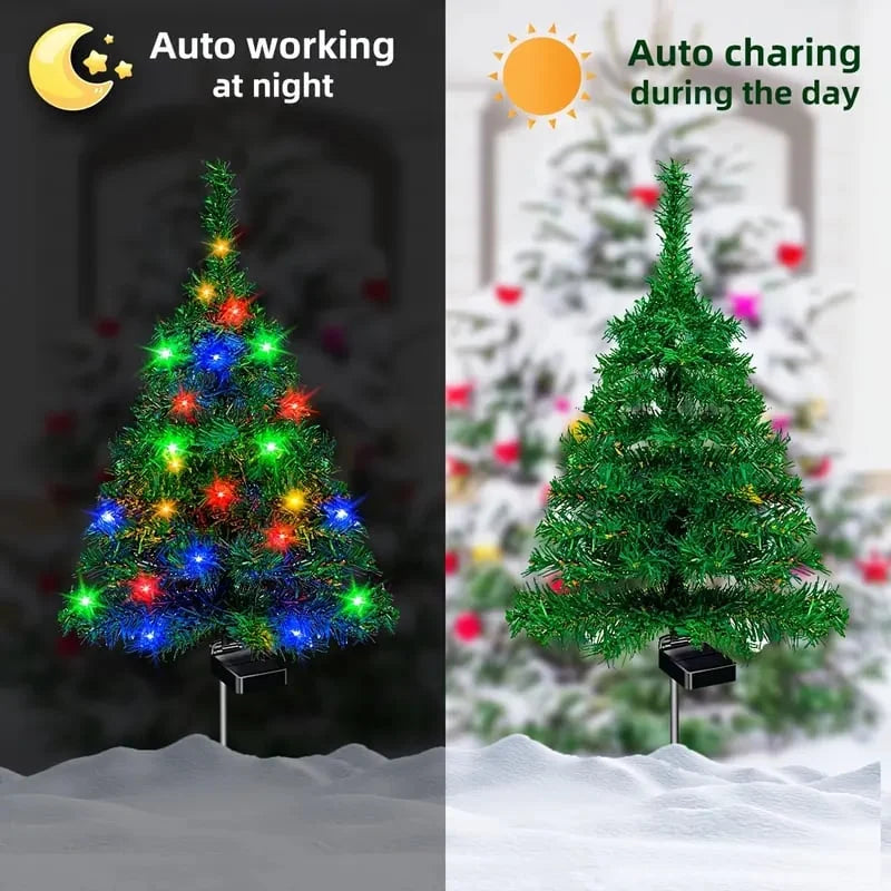 Solar Christmas Tree Pathway Lights 🎄✨