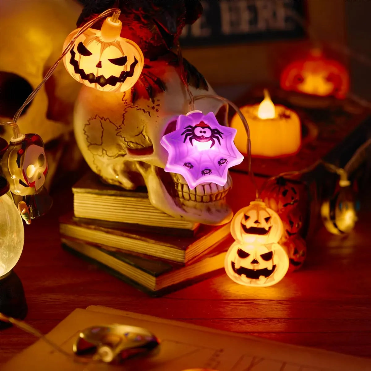 Glowing Halloween Character String Lights