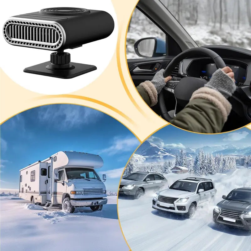 12V Portable Car Heater - 12V Power, Adjustable Defogging Windshield Demister⚡