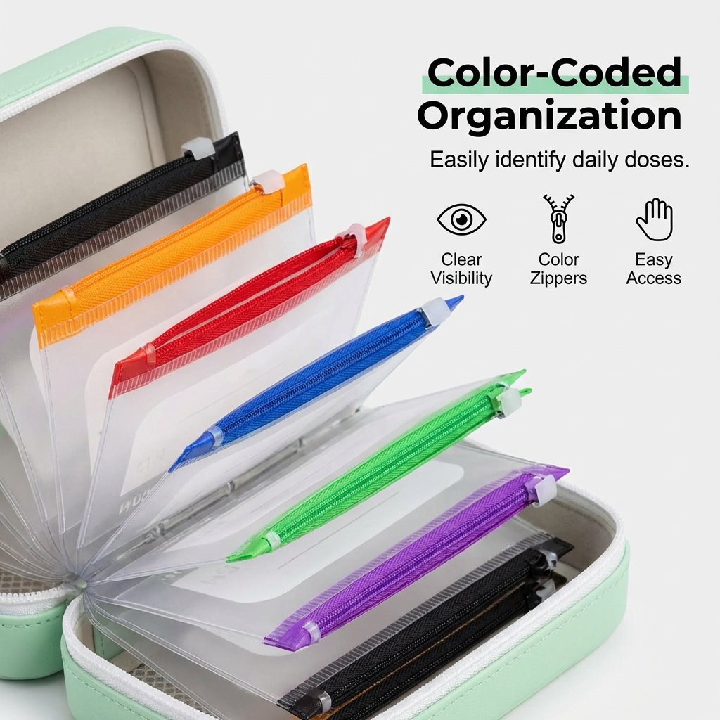 💊 Waterproof Pill Organizer Pouch Set – 🌈 Multi-Color Travel Medication Bags ✨