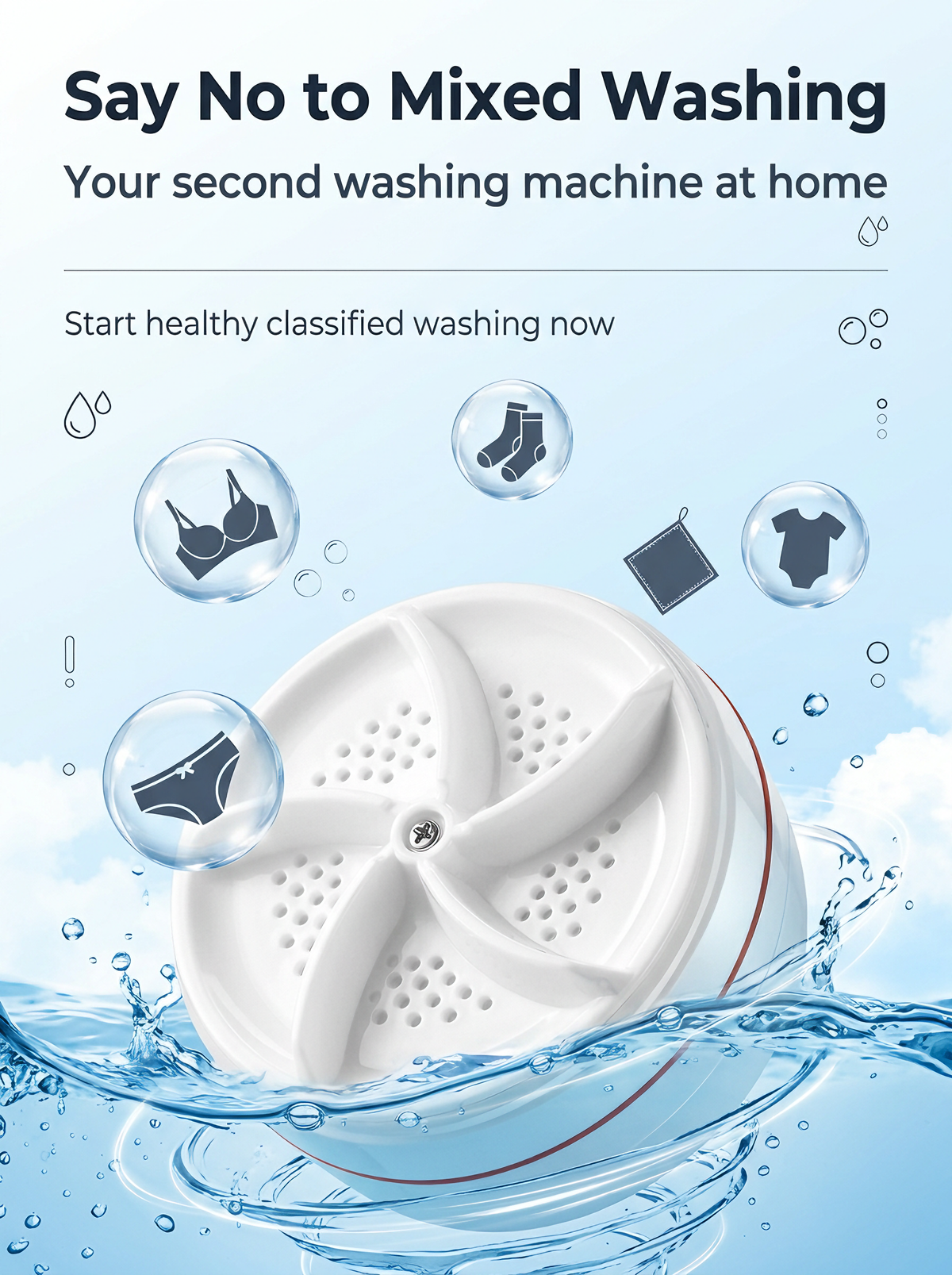 Portable Turbo Washer for Dishes & Laundry