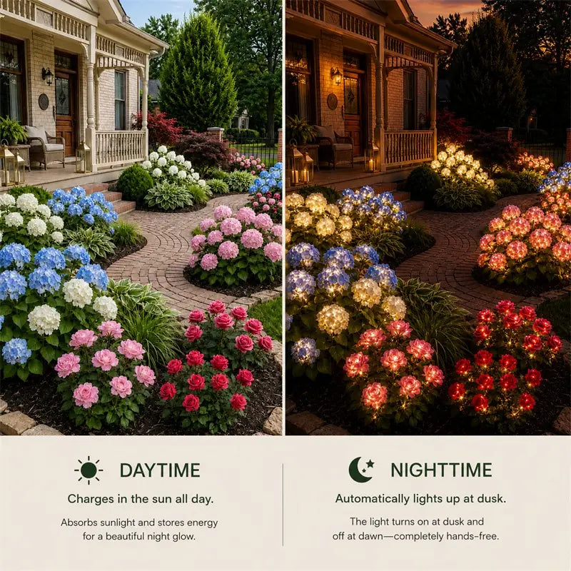 Nature Inspired Floral Solar Garden Pathway Lighting