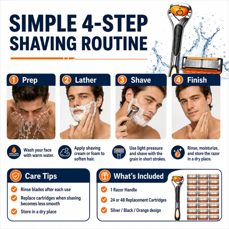 Men's 6-Layer Sharp Handheld Shaver with Refills