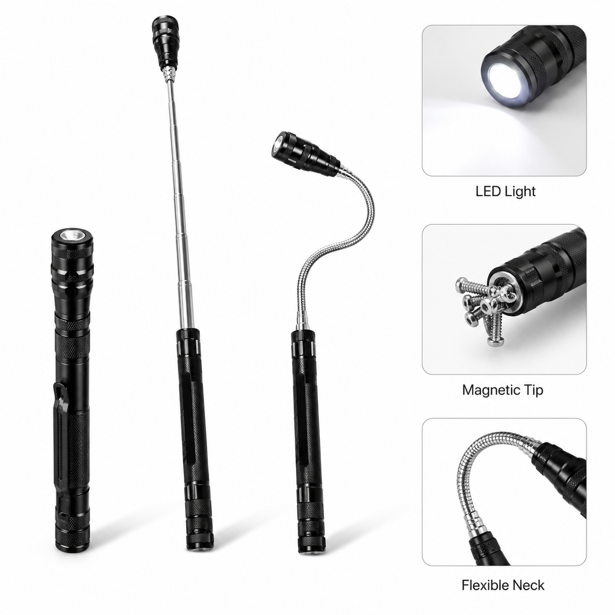 Extendable Magnetic LED Flashlight