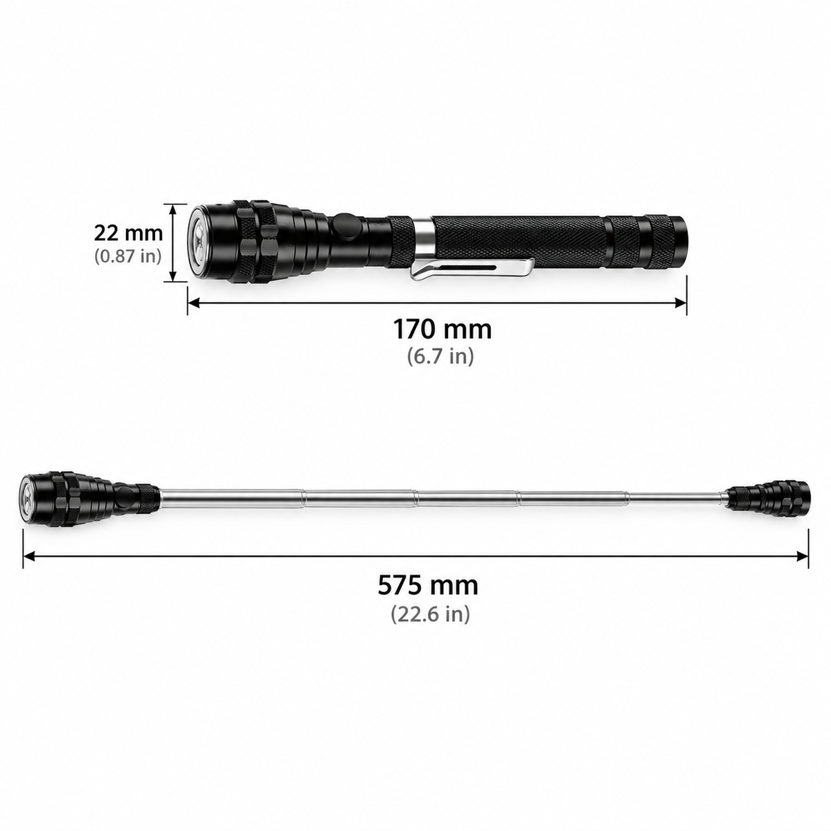 Extendable Magnetic LED Flashlight