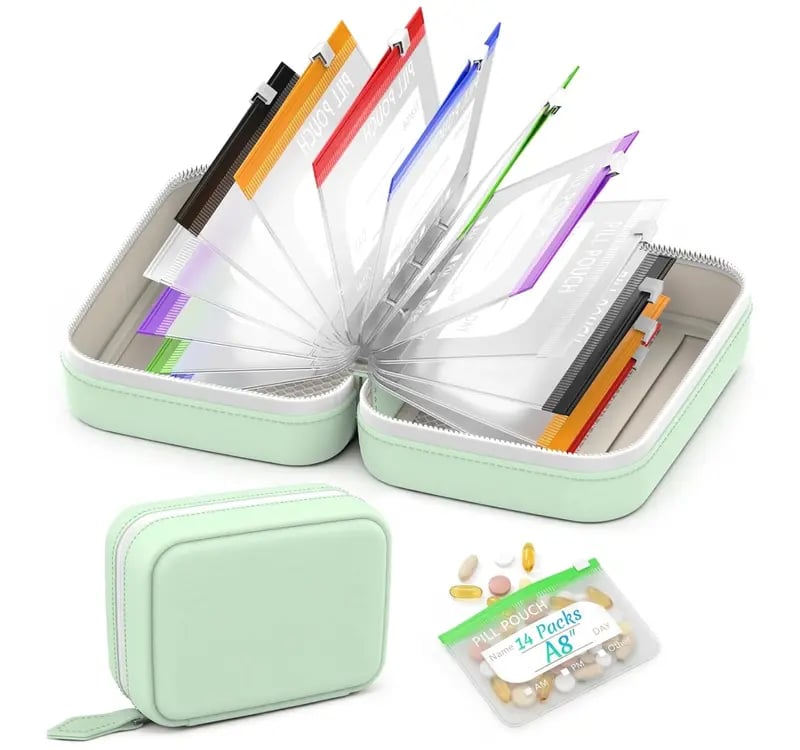 💊 Waterproof Pill Organizer Pouch Set – 🌈 Multi-Color Travel Medication Bags ✨