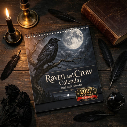 🐦‍⬛ A Year In The Shadows — Raven & Crow 2027 Gothic Wall Calendar