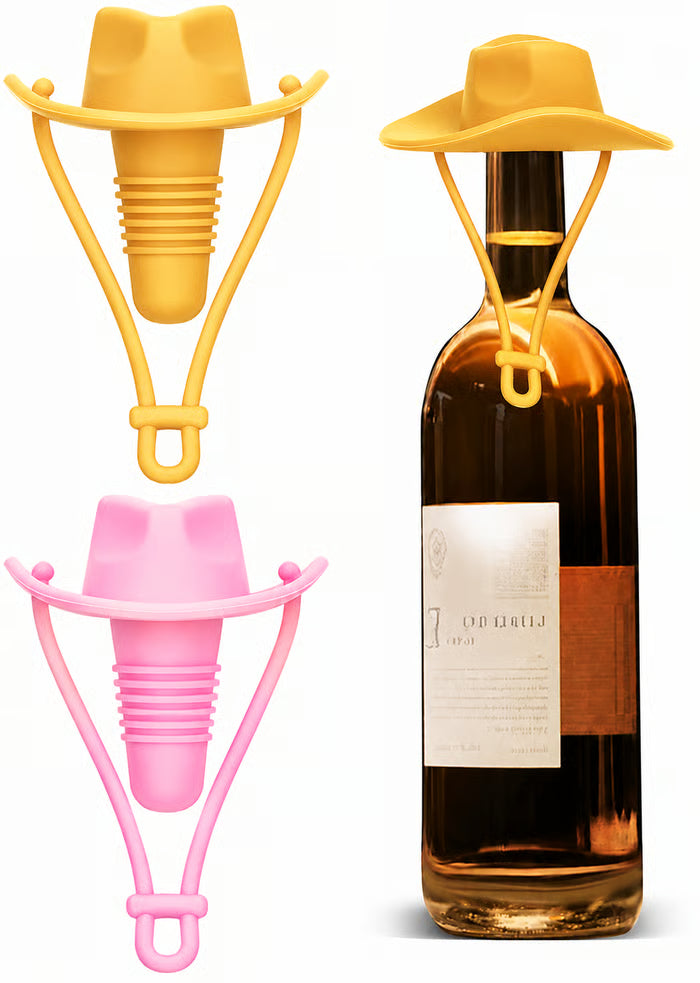 Cute Cowboy Hat Silicone Wine Stopper Reusable Western Wine Bottle Stopper for Party & Gifts