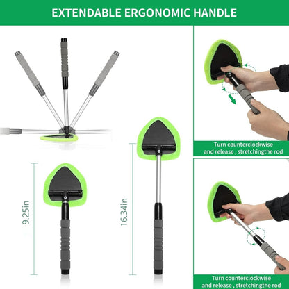 🔥Microfiber Windshield Cleaner with Extendable Handle