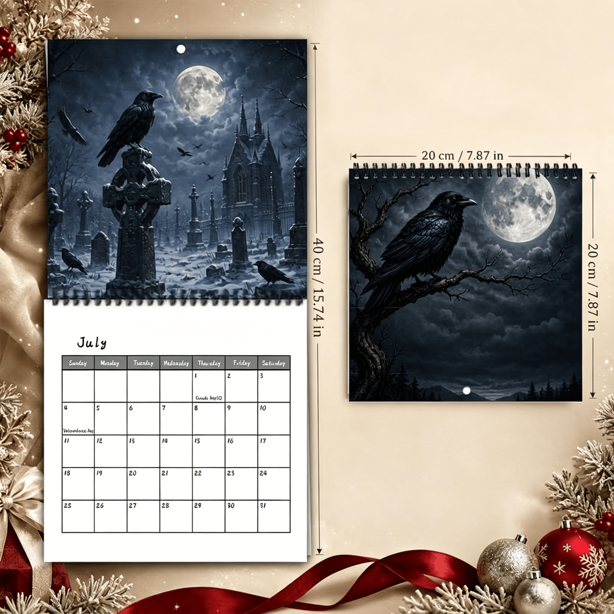 🐦‍⬛ A Year In The Shadows — Raven & Crow 2027 Gothic Wall Calendar