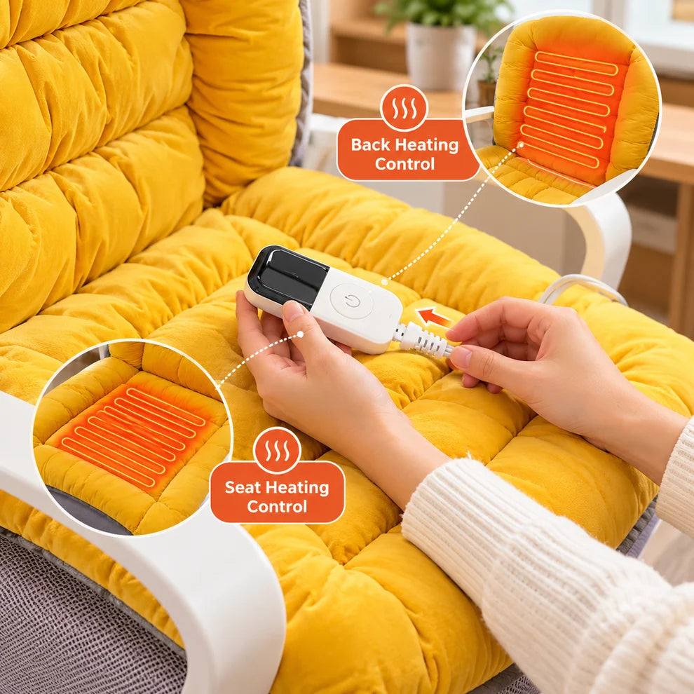 🔥 Cozy Heated Chair Cushion – Plush Seat & Back Warmer with Adjustable Heat & Timer！！！