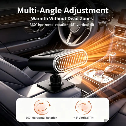 12V Portable Car Heater - 12V Power, Adjustable Defogging Windshield Demister⚡