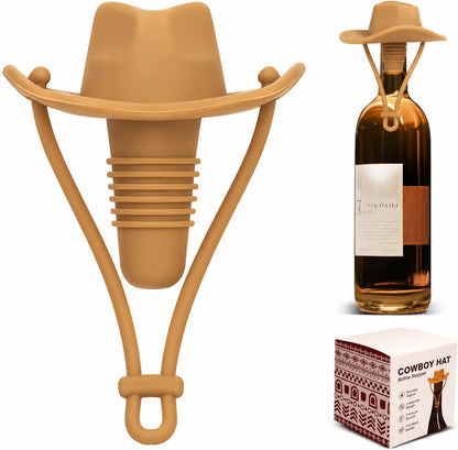 Cute Cowboy Hat Silicone Wine Stopper Reusable Western Wine Bottle Stopper for Party & Gifts