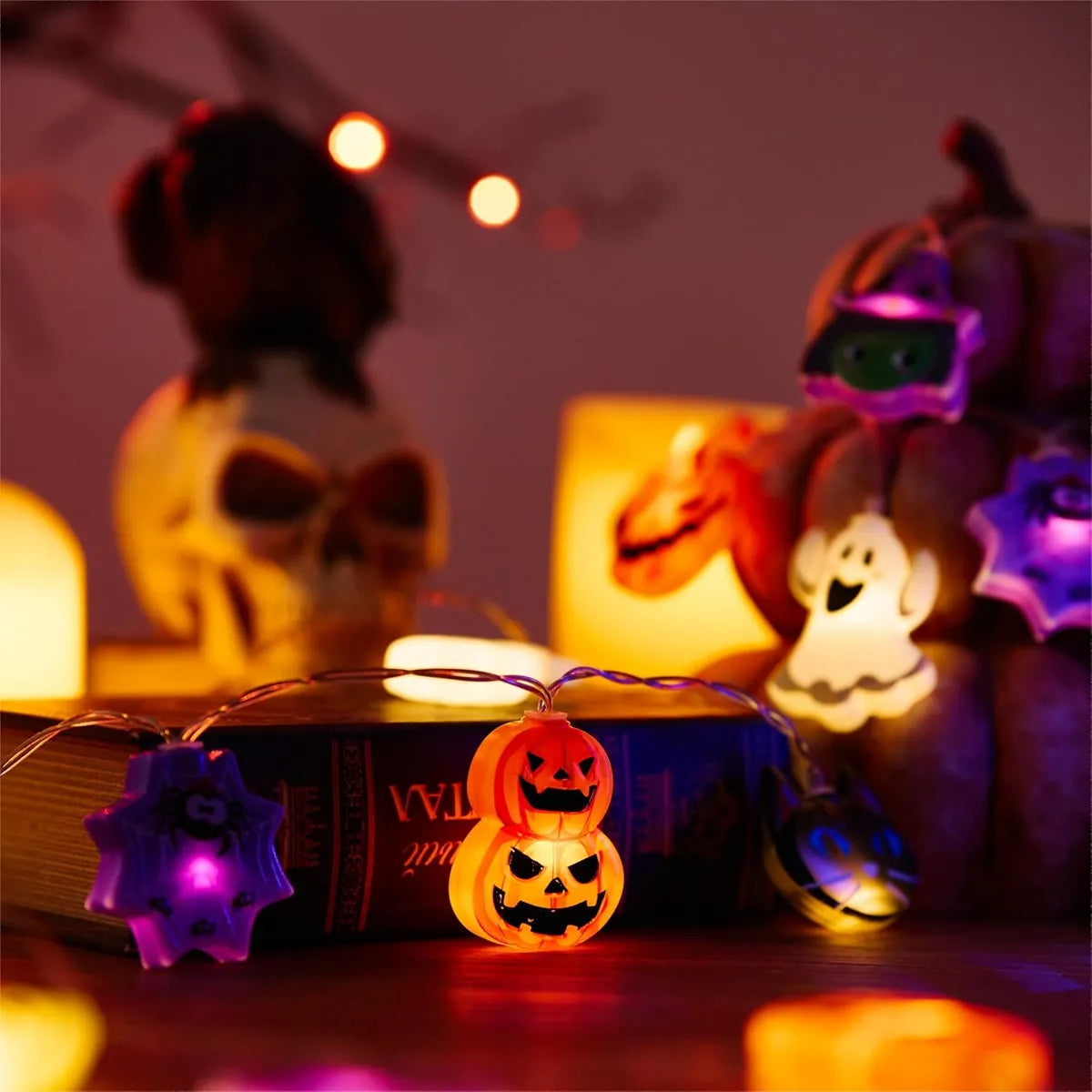 Glowing Halloween Character String Lights