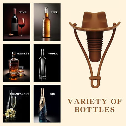 Cute Cowboy Hat Silicone Wine Stopper Reusable Western Wine Bottle Stopper for Party & Gifts