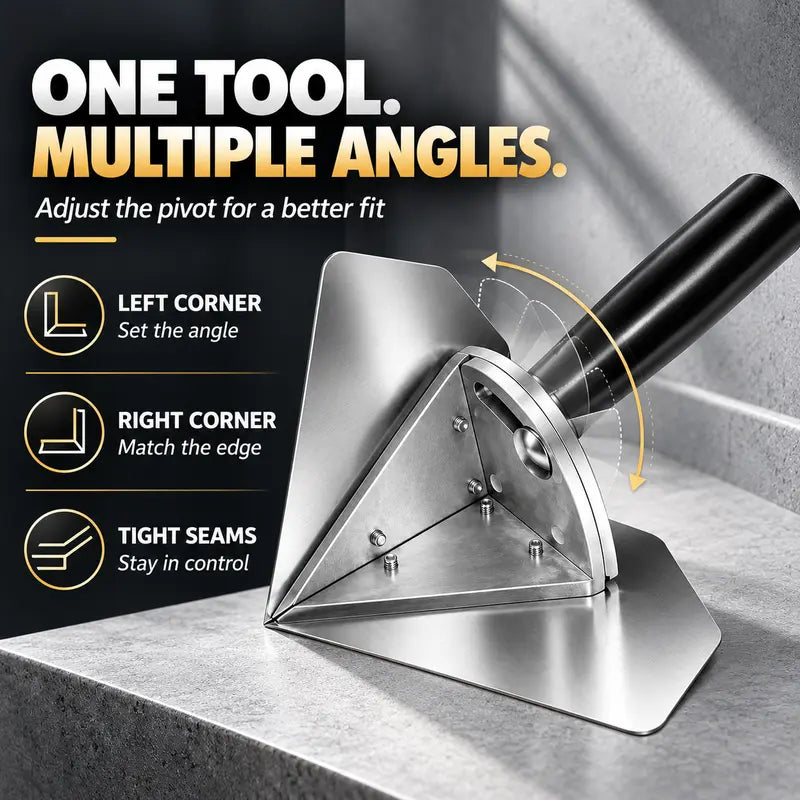 Interior Corner Finishing Trowel Stainless Steel, Silver Shaped Finishing Tool 👋