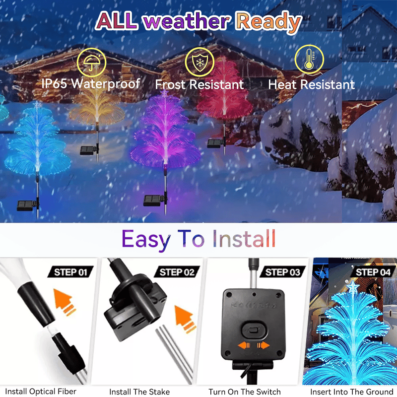 Seven Colors Gradient Solar Christmas Tree Light