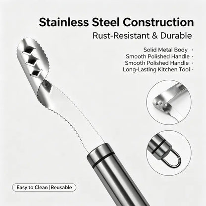 Stainless Steel Pepper Corer Seed Remover Tool, Chili Bell Pepper Core Deseeder 🔪