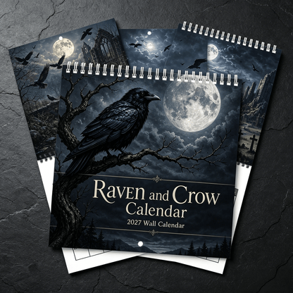 🐦‍⬛ A Year In The Shadows — Raven & Crow 2027 Gothic Wall Calendar