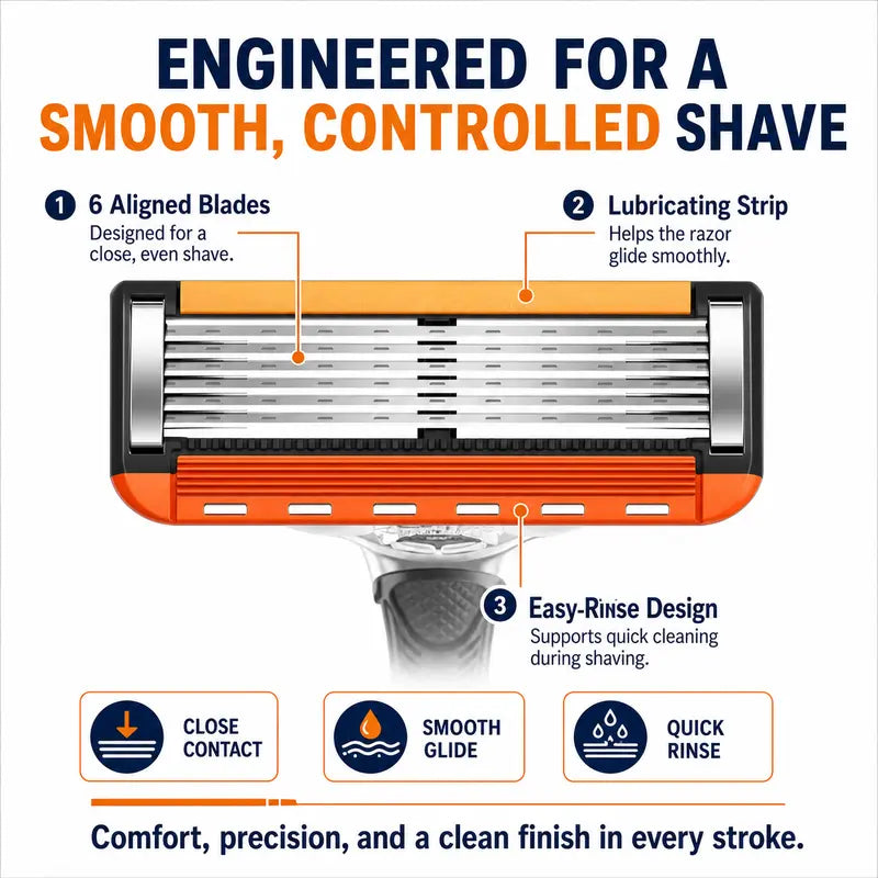 Men's 6-Layer Sharp Handheld Shaver with Refills
