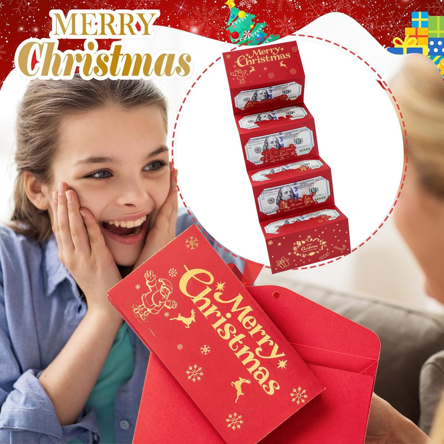 🏆Flash Sale⚡ 50K+ SOLD! 🎅💸Christmas Cash Gift Envelope– A creative way to give cash this Christmas!