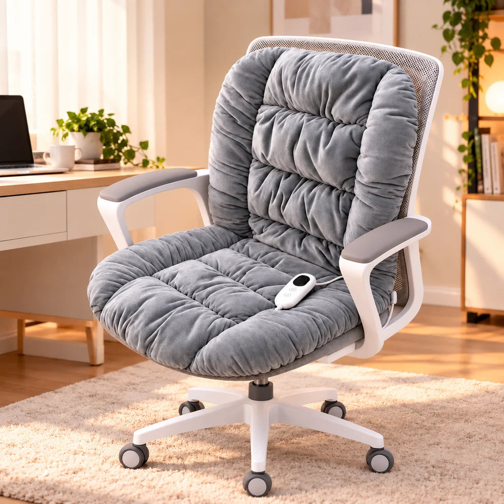 🔥 Cozy Heated Chair Cushion – Plush Seat & Back Warmer with Adjustable Heat & Timer！！！