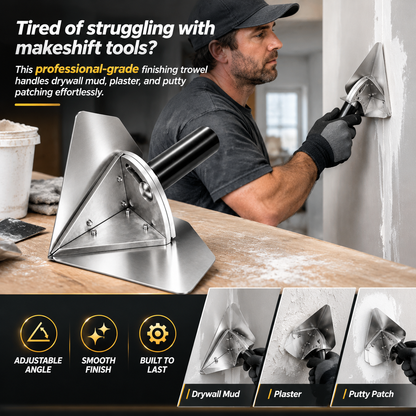 Interior Corner Finishing Trowel Stainless Steel, Silver Shaped Finishing Tool 👋