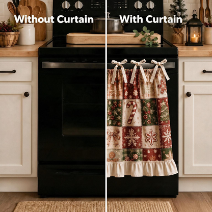 Christmas Patchwork Stove Skirt with Ruffles & Bows - image 6