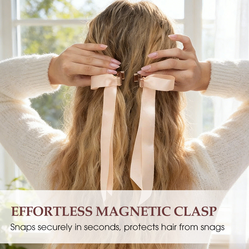 Magnetic Bow Ribbon Hair Clip