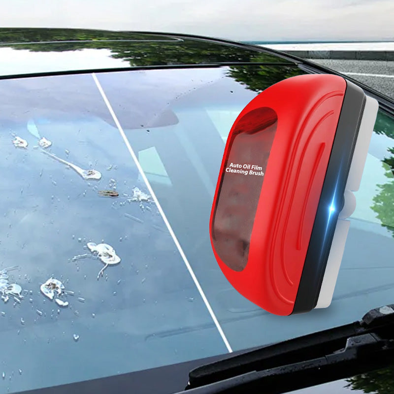 🧽 CrystalClear Windshield Oil Film Cleaning Brush + 100ml Refill