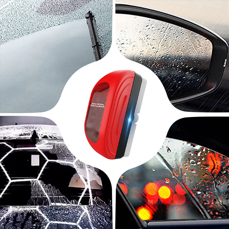 🧽 CrystalClear Windshield Oil Film Cleaning Brush + 100ml Refill