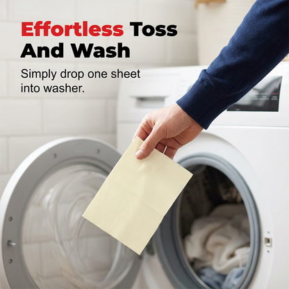 Deep Cleaning Laundry Whitening Sheets, Powerful Stain Remover Brightening Fabric Laundry Cleaning Sheets