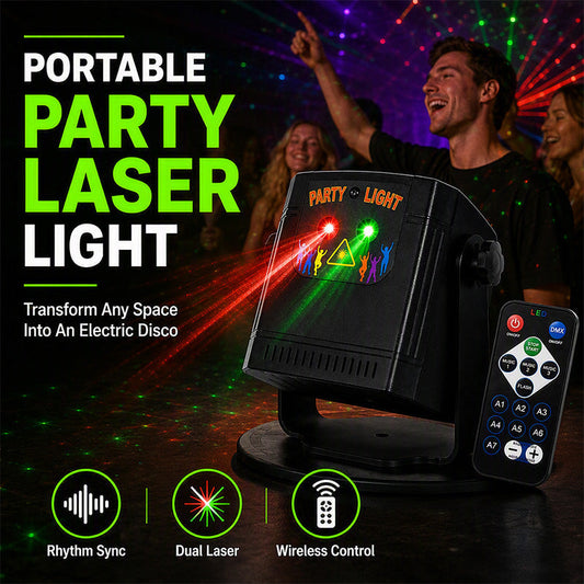 Light Up Parties Instantly! Music Sync Rechargeable Laser Light