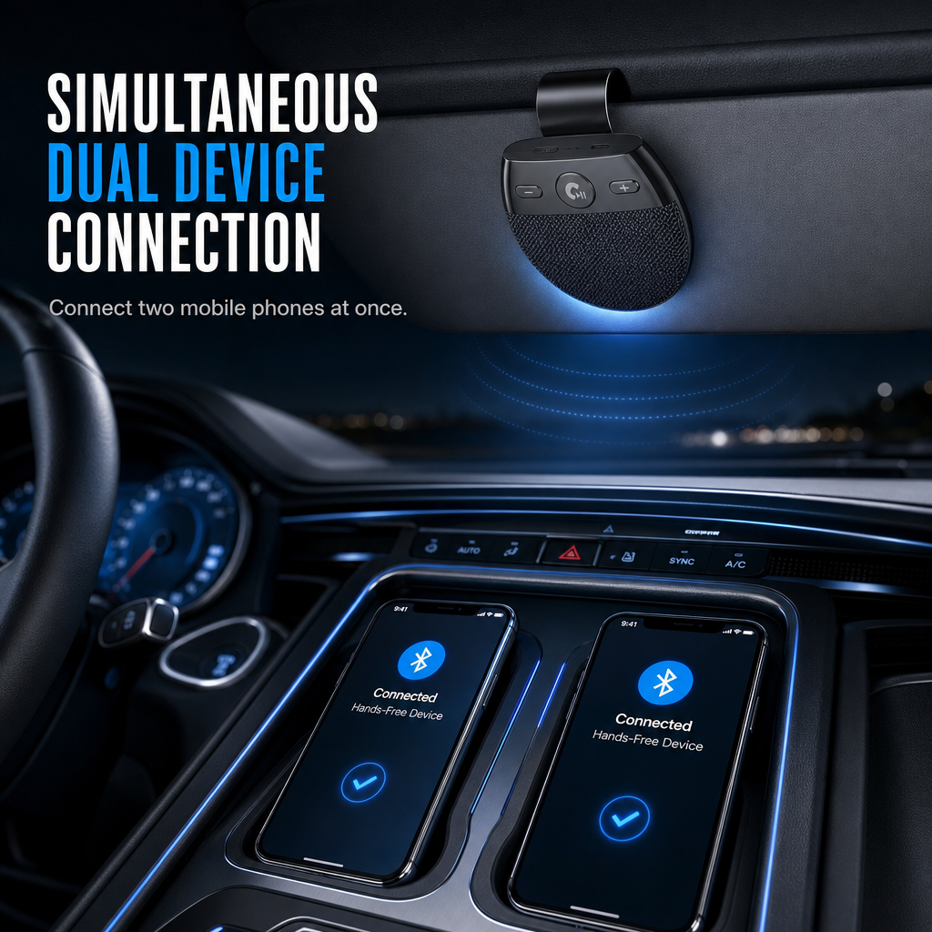 🚗 Bluetooth Car Visor Speakerphone – Hands-Free Calls & 500-Hour Standby 🔋