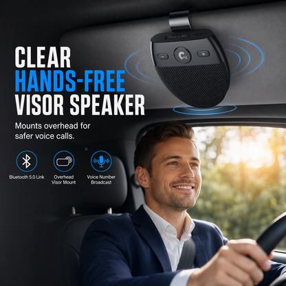 🚗 Bluetooth Car Visor Speakerphone – Hands-Free Calls & 500-Hour Standby 🔋